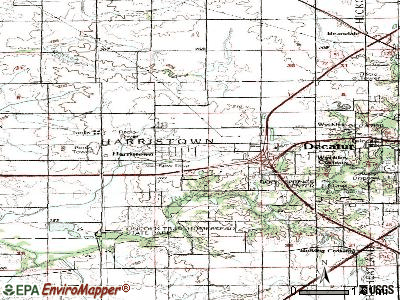 Harristown topographic map