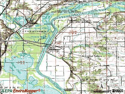 Hennepin topographic map