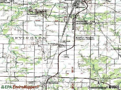 Irving topographic map