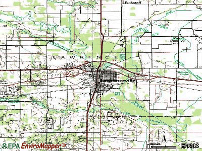 Lawrenceville topographic map
