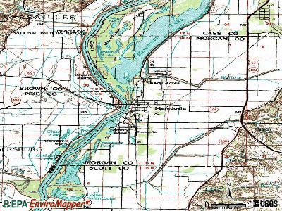 Meredosia topographic map
