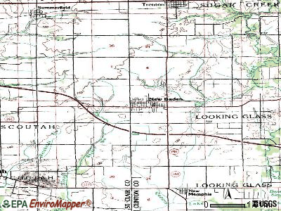 New Baden topographic map