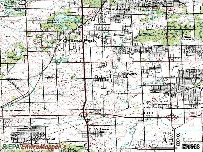 Orland Hills topographic map
