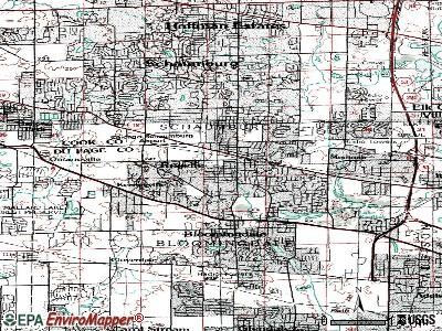 Roselle topographic map