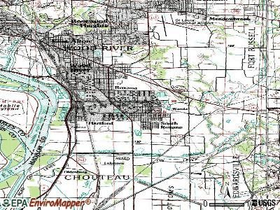 Roxana topographic map