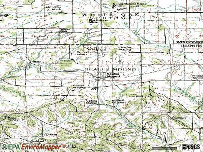 Scales Mound topographic map