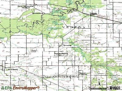 Venedy topographic map