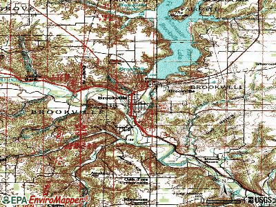 Brookville topographic map