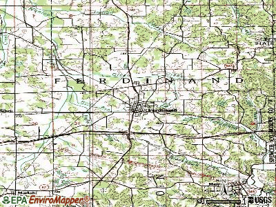 Ferdinand topographic map