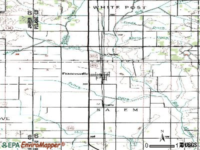 Francesville topographic map