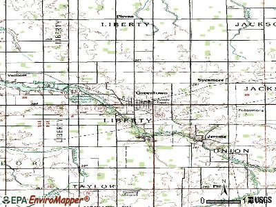 Greentown topographic map