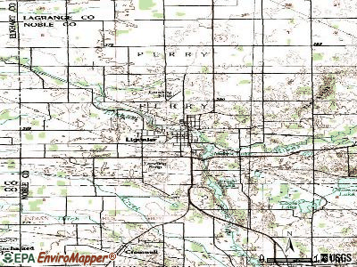 Ligonier topographic map