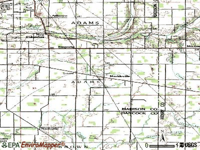 Markleville topographic map