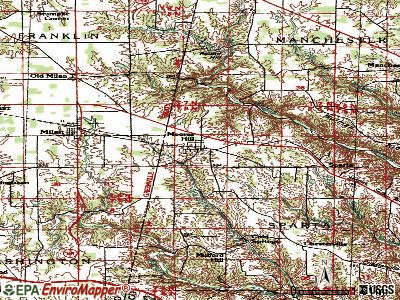 Moores Hill topographic map