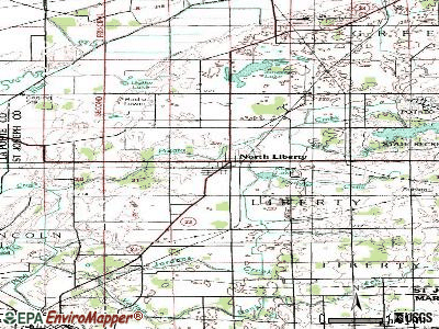 liberty indiana north map topo