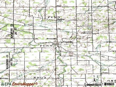 Pennville topographic map