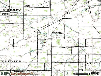 Poneto topographic map