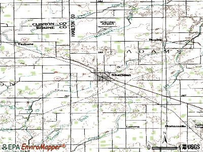 Sheridan topographic map