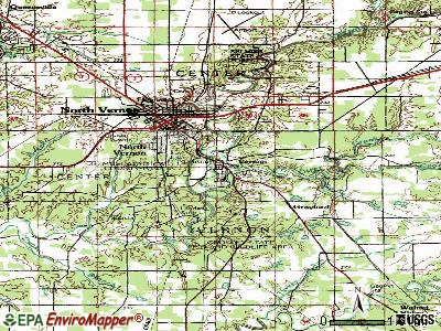 Vernon topographic map