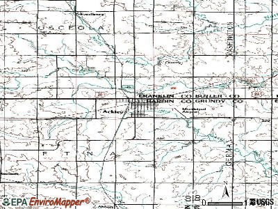 Ackley topographic map