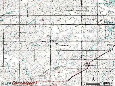 Cromwell topographic map