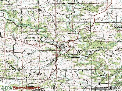 Elkader topographic map