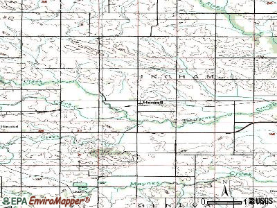 Hansell topographic map