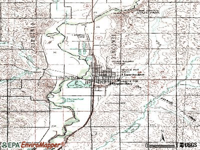 Hawarden topographic map