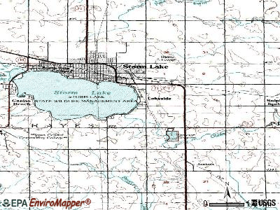 Lakeside topographic map