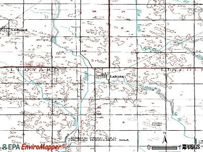 Lakota topographic map