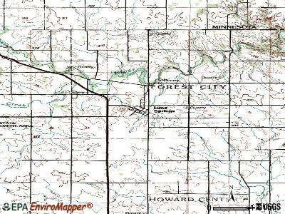 Lime Springs topographic map