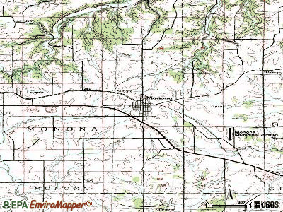 Monona topographic map