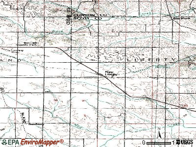 New Liberty topographic map