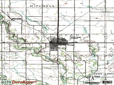 Oskaloosa topographic map
