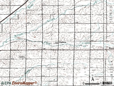 Oyens topographic map