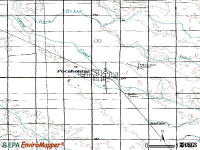 Pocahontas topographic map