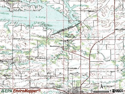 Rathbun topographic map