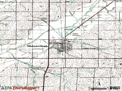 Shenandoah topographic map