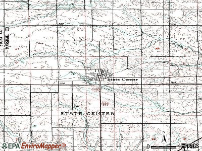 State Center topographic map