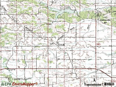 Udell topographic map