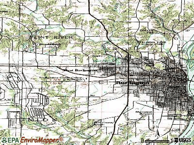 West Burlington topographic map