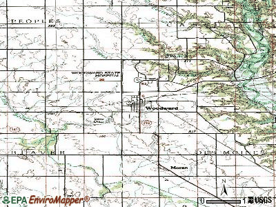 Woodward topographic map