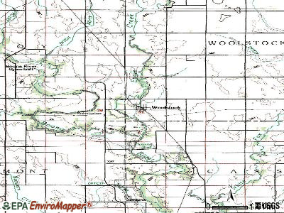 Woolstock topographic map
