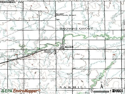 Burdett topographic map