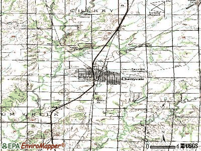 Cherryvale topographic map