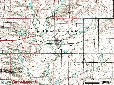 Grenola topographic map