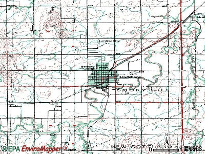 Lindsborg topographic map