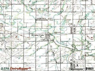Neosho Falls topographic map Neosho Falls topographic map
