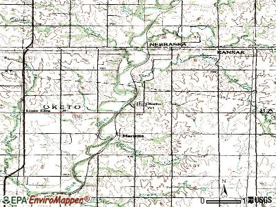Oketo topographic map