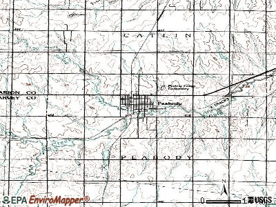 Peabody topographic map